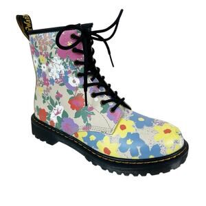 Dr. Martens Boots Womens 6 Floral Print Lace Up 1460 Y Multicolor Docs